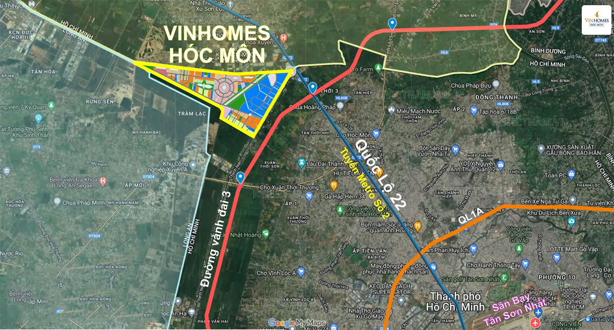 Vị trí Vinhomes Hóc Môn
